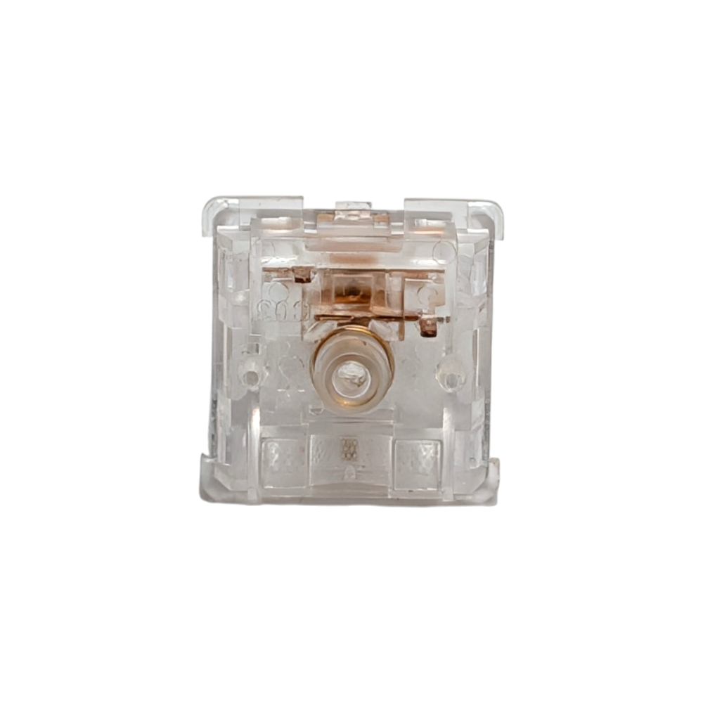 Premium clear Durock Ice King switches for RGB mechanical keyboards with a removable light diffuser for enhanced LED shine-through.