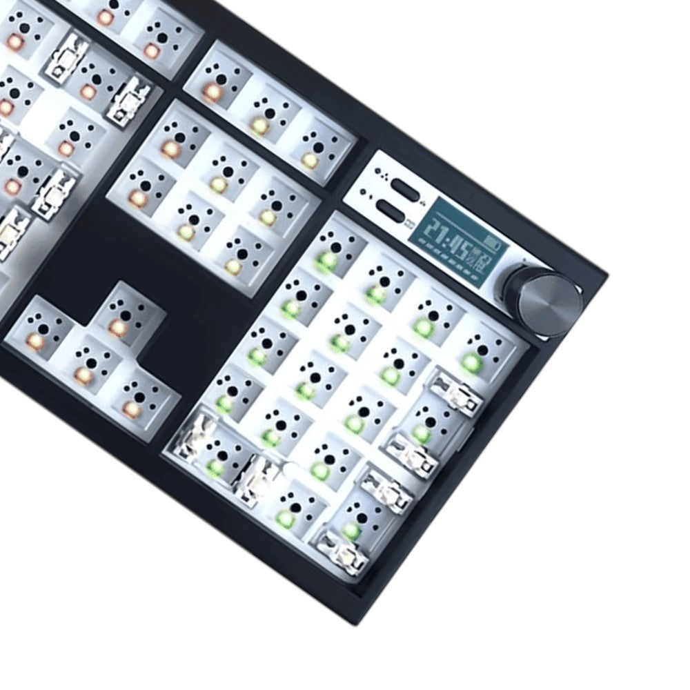 GMK104 100% Tri-Mode Wireless Mechanical Keyboard in black online keyboard vendor located in California US led screen and knob