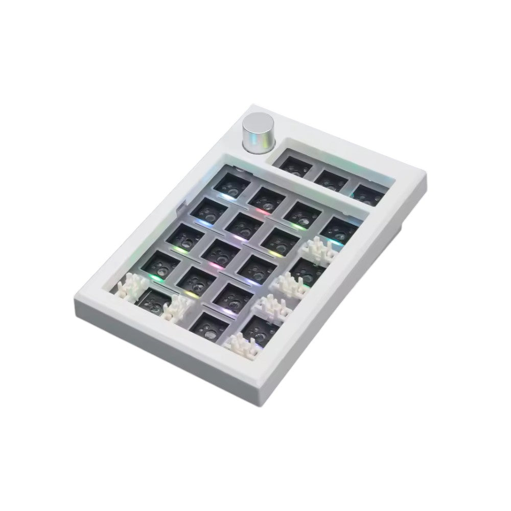 GMK21 Number Pad Tri-mode GMK Numpad Mechanical Keyboard in white barebones