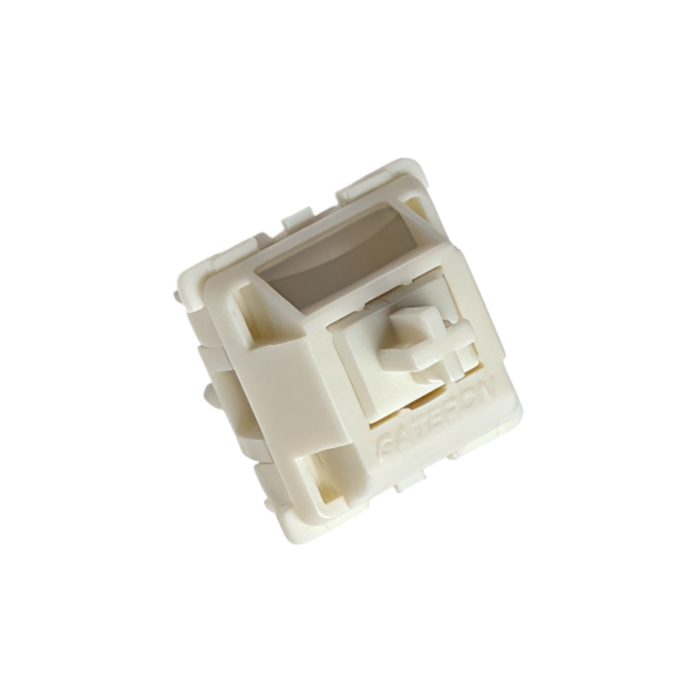 Pastel blue Gateron Smoothie linear switches showing the integrated LED light diffuser for enhanced RGB mechanical keyboard lighting