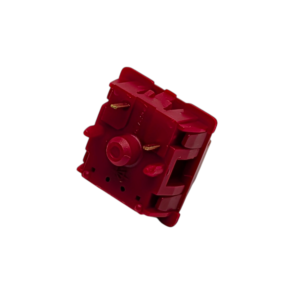 Gateron x Sillyworks Type R boutique tactile switches for hot-swappable mechanical keyboards, featuring a D-shaped tactile bump and tight housing tolerances.