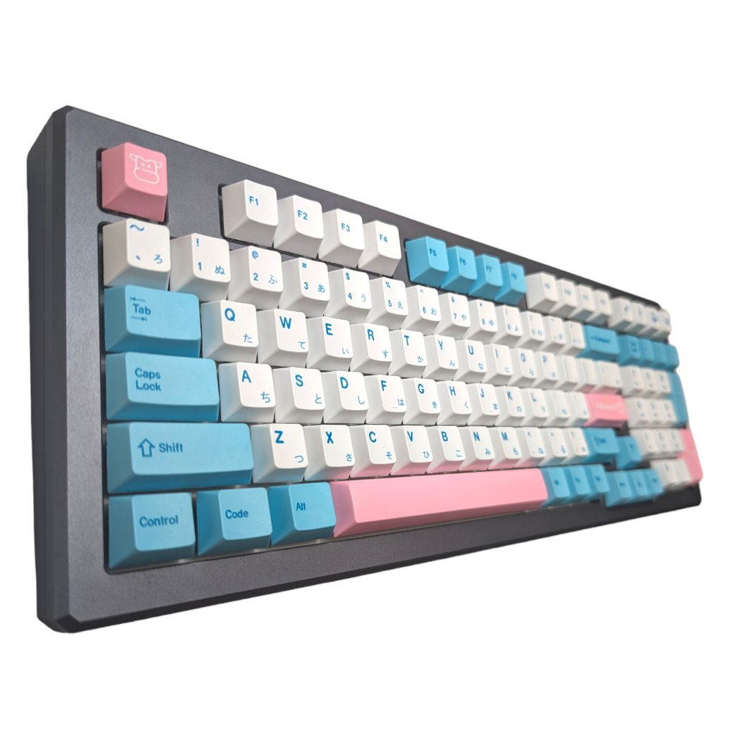 Pink and Blue Milk Cow PBT Cherry MX Keycap Set ( 140pc )