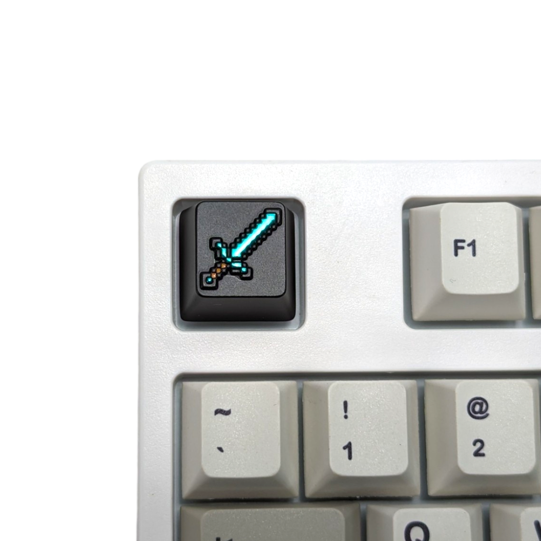 Minecraft Diamond Sword Metal Keycap