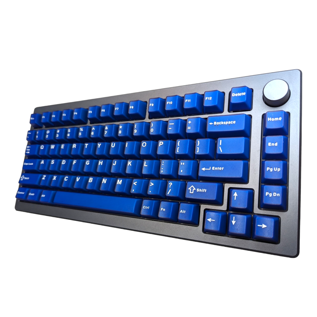 Sonic Blue ABS Cherry MX Keycap Set (114 pcs) white on blue for mechanical keyboards