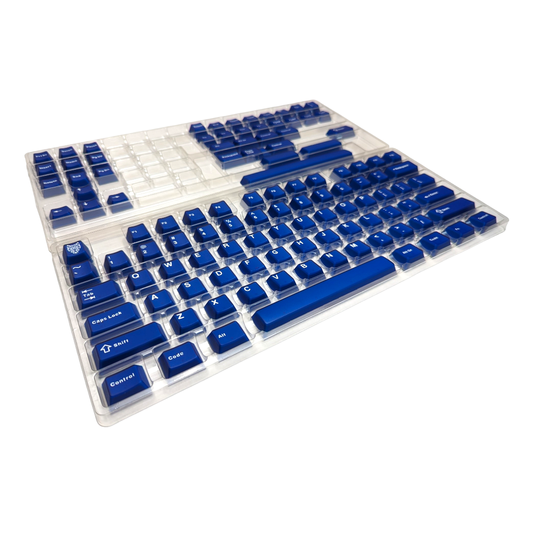 Sonic Blue ABS Cherry MX Keycap Set (114 pcs) white on blue for mechanical keyboards