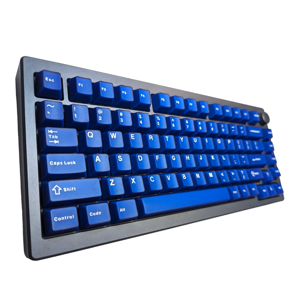 Sonic Blue ABS Cherry MX Keycap Set (114 pcs) white on blue for mechanical keyboards