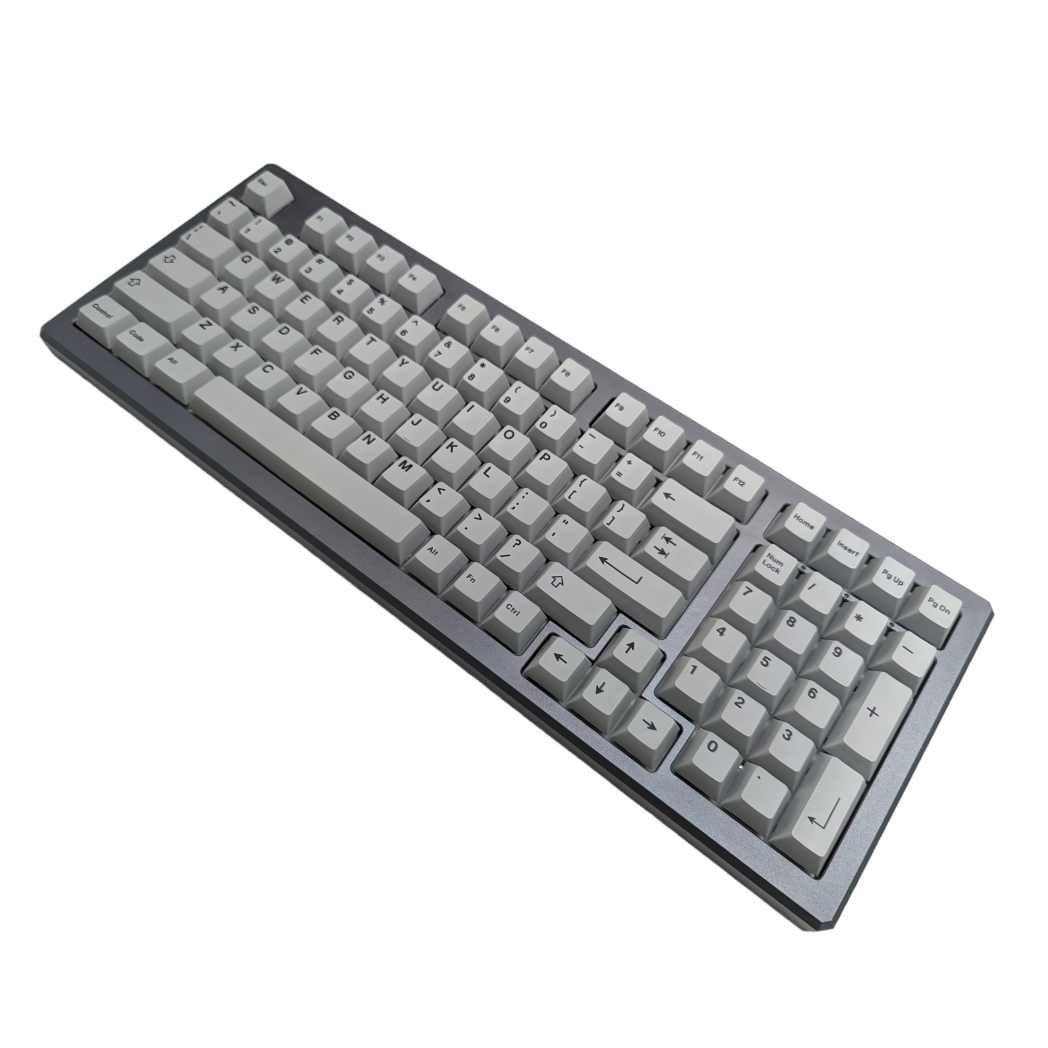 Wet Cement Black on Gray (TK-BOG) PBT Cherry MX Keycap Set (158 pcs)