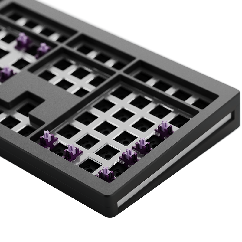 Monsgeek M5W Full-Sized Wireless Mechanical Keyboard black up close