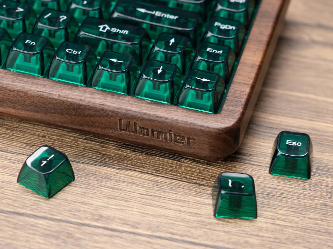 Womier WD75 V2 Wireless 75% Wooden Mechanical Keyboard up close on table