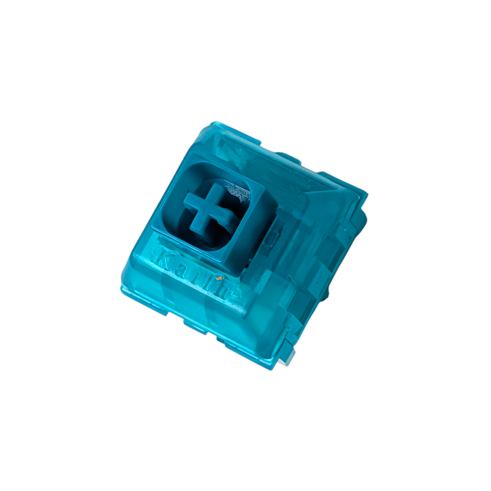 Kailh Box Midnight Jade clicky switches for custom mechanical keyboards featuring a dark translucent housing and green POM stem.