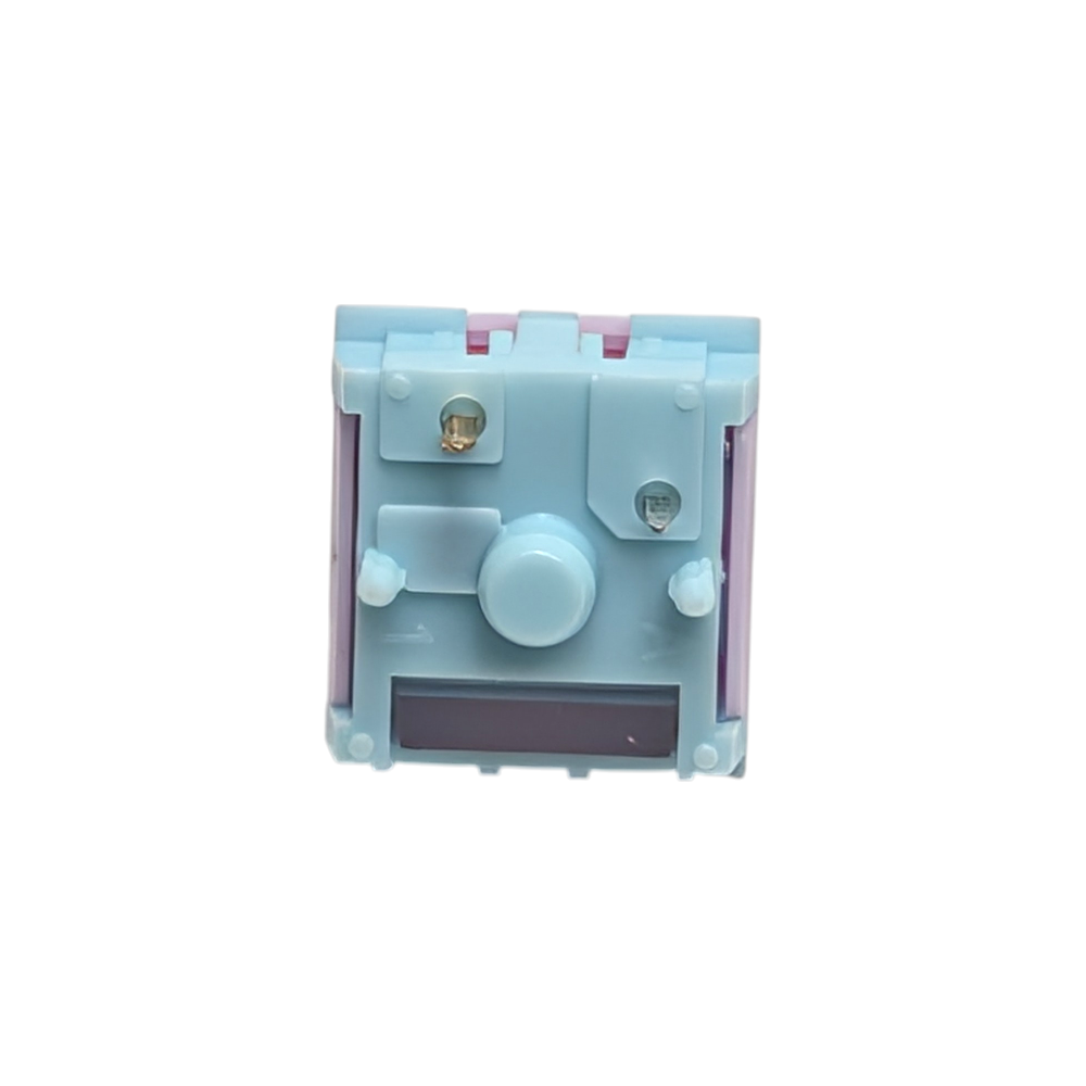 Underside of Kailh Box Saker gaming switches highlighting the bottom housing and pins for custom keyboard builds and modding.