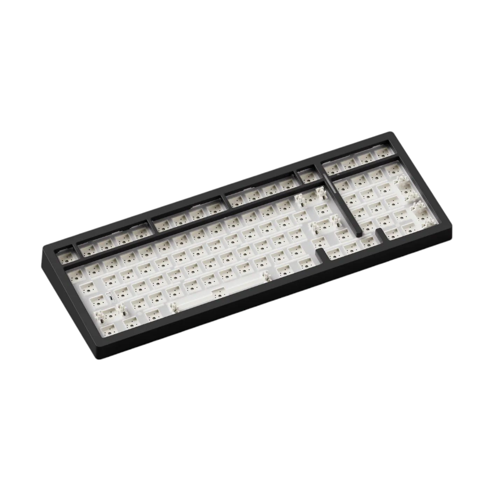 Mechanical keyboard frame without keycaps on a white background Monsgeek M2 V5 VIA 96% Mechanical Keyboard