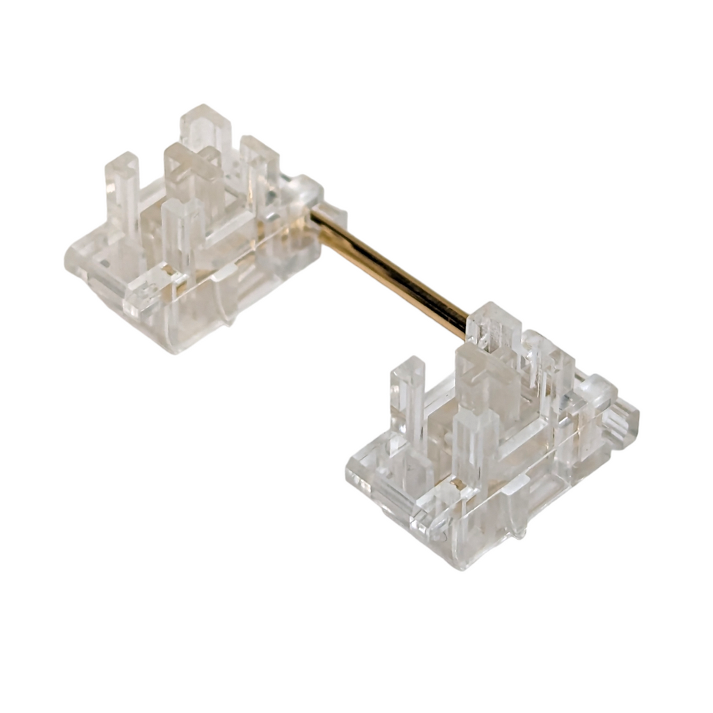 Clear Stabilizer Kit with Gold Plated Wire Plate mount for mechanical keyboards