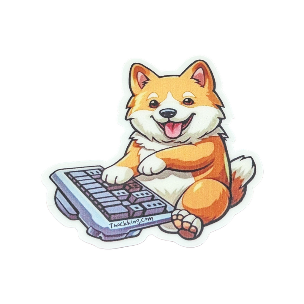 Shiba Inu Dog Typing keyboard Sticker #003