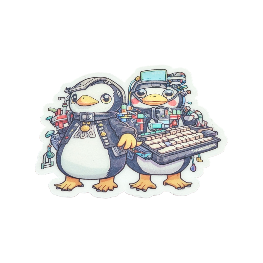 Cyber Penguin Keyboard Sticker #017