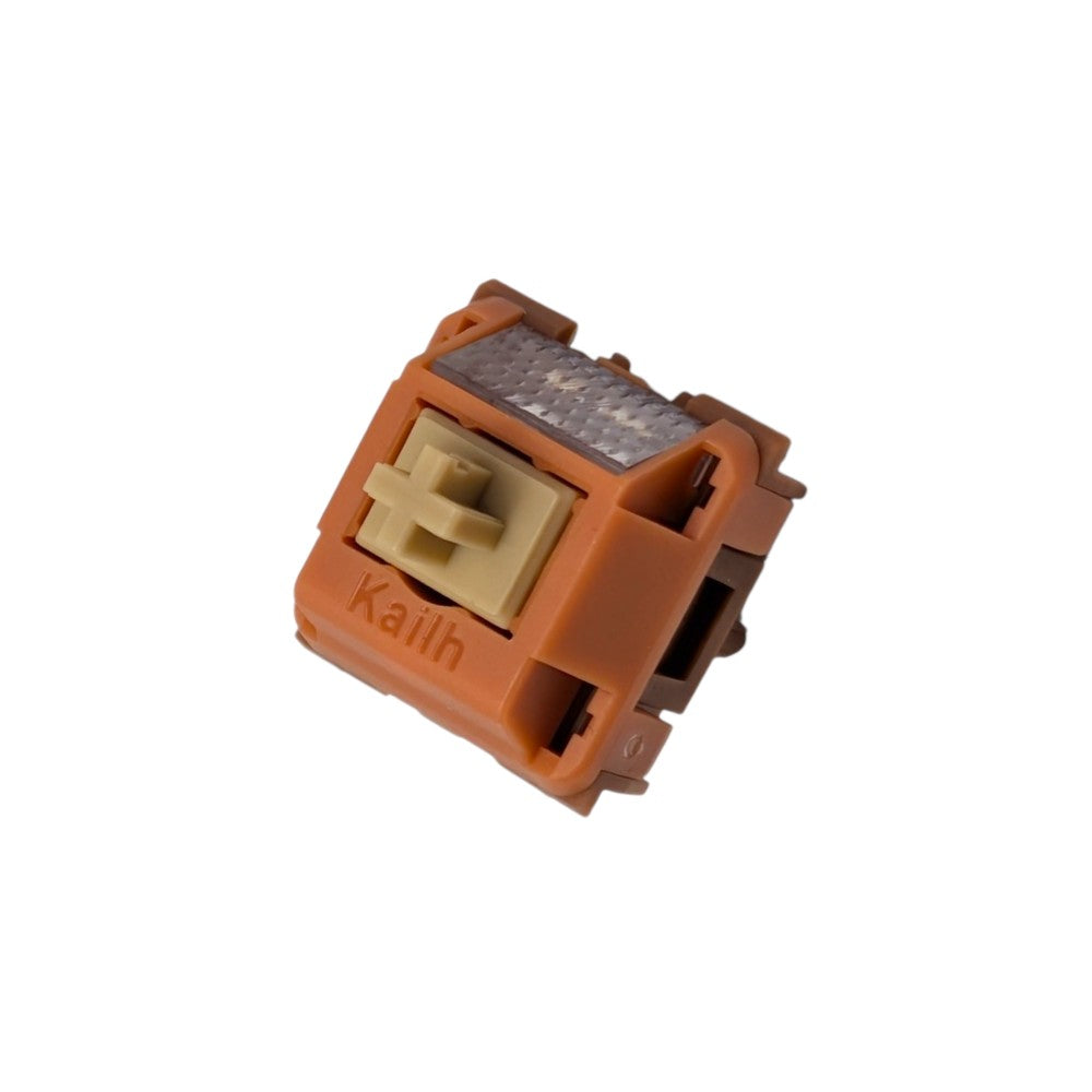 Opposite angle of the Thock King Kailh Folklore Wow linear switch with the Kailh logo