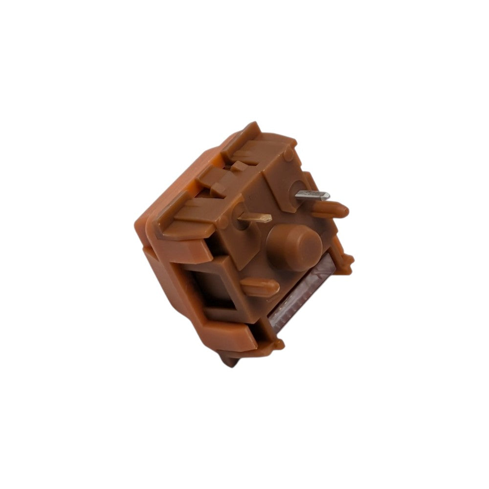 Bottom angle of the Thock King Kailh Folklore Wow with the metal pins and plastic legs