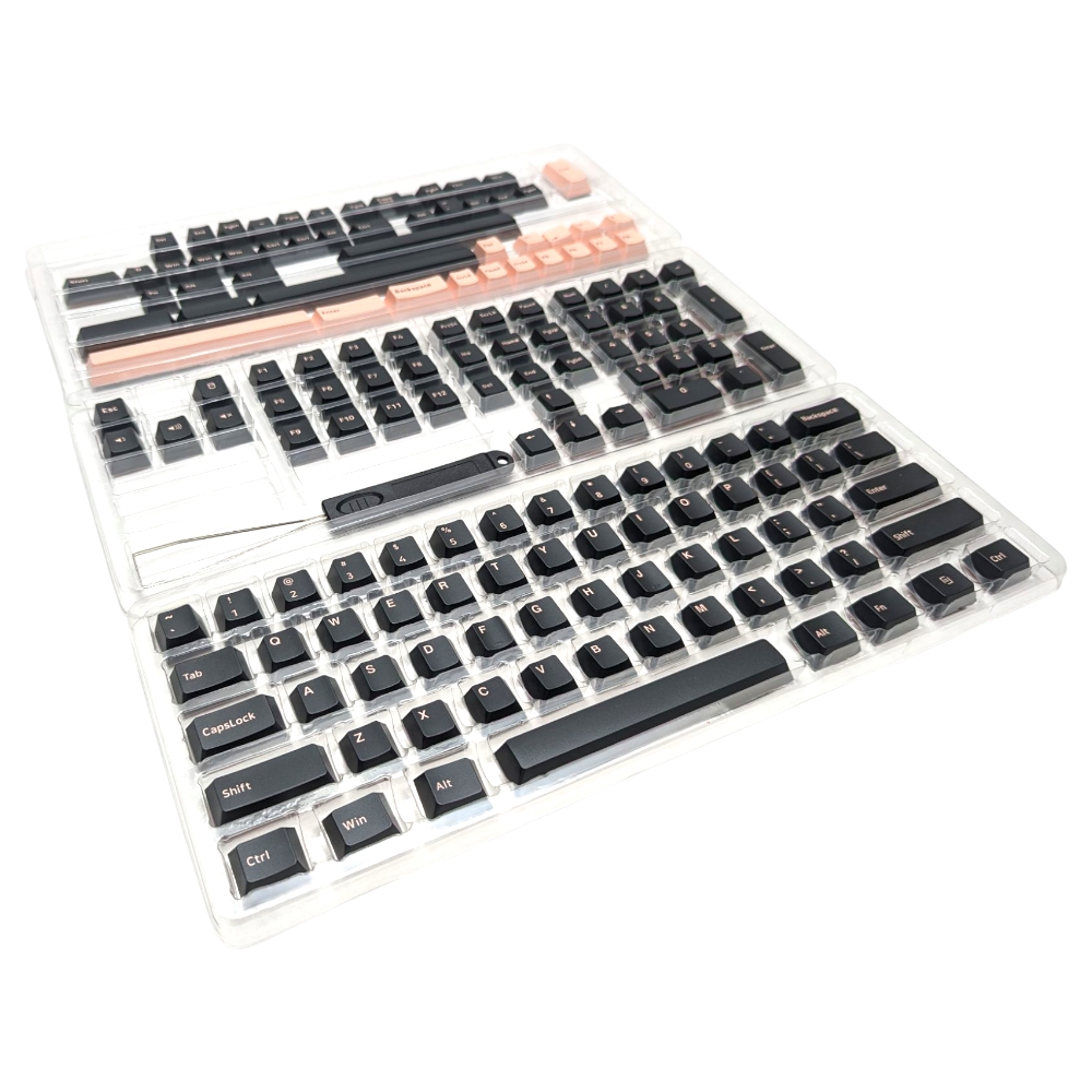 Olivia Pink on Black ABS Cherry MX Keycap Set for mechanical keyboards