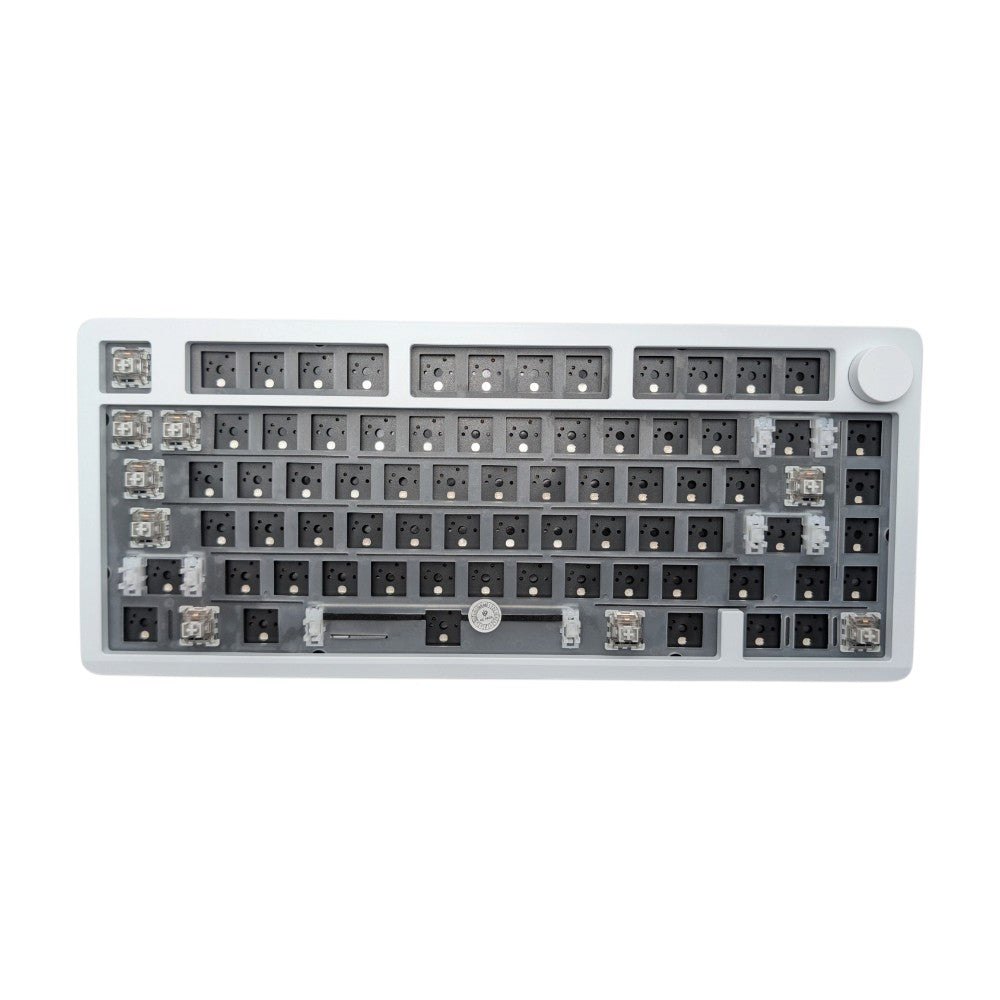 Top down layout view of matte black Leobog Hi8 SE 75 percent barebones keyboard kit.