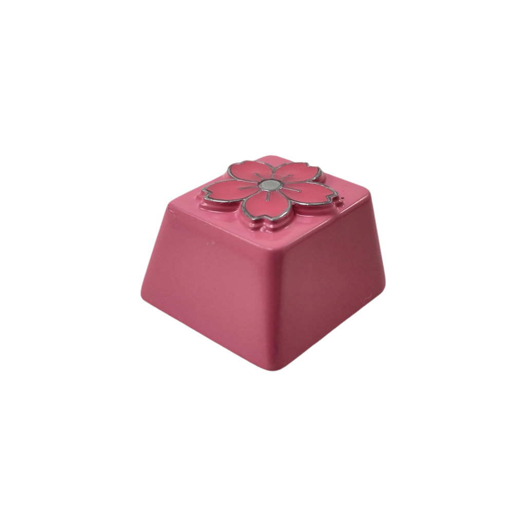 cherry blossom pink cute metal keycap artisan for mechanical keyboard keyboards 