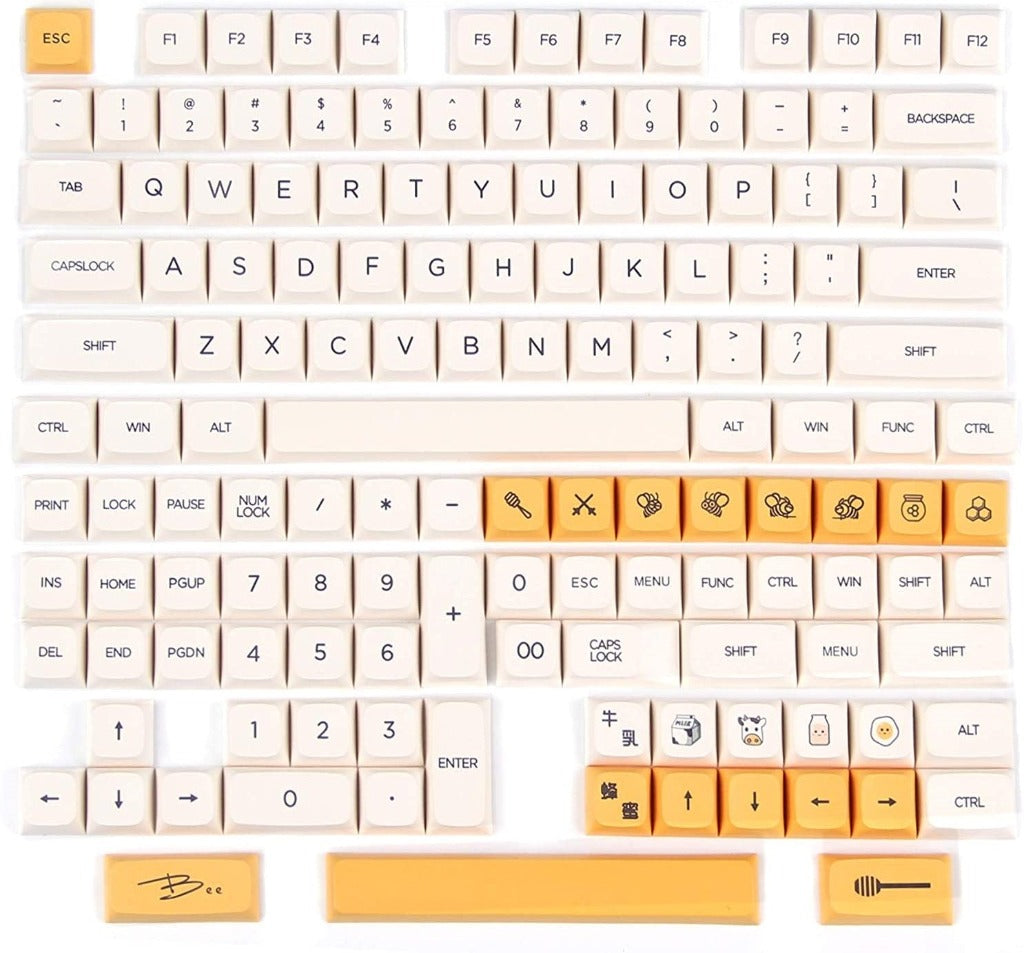 milk honey bee xda keycap keycaps set keyboard