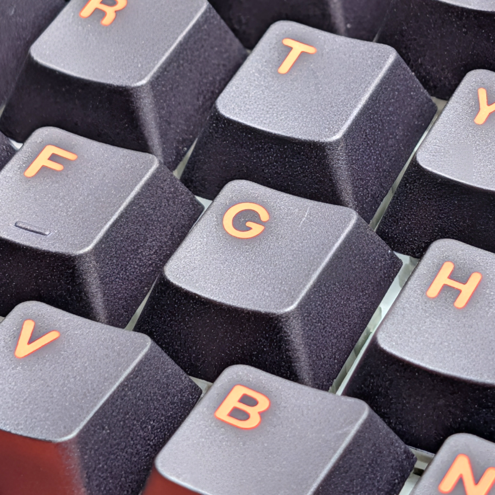 High-quality PBT keycaps with crisp, dye-sublimated legends for gaming.