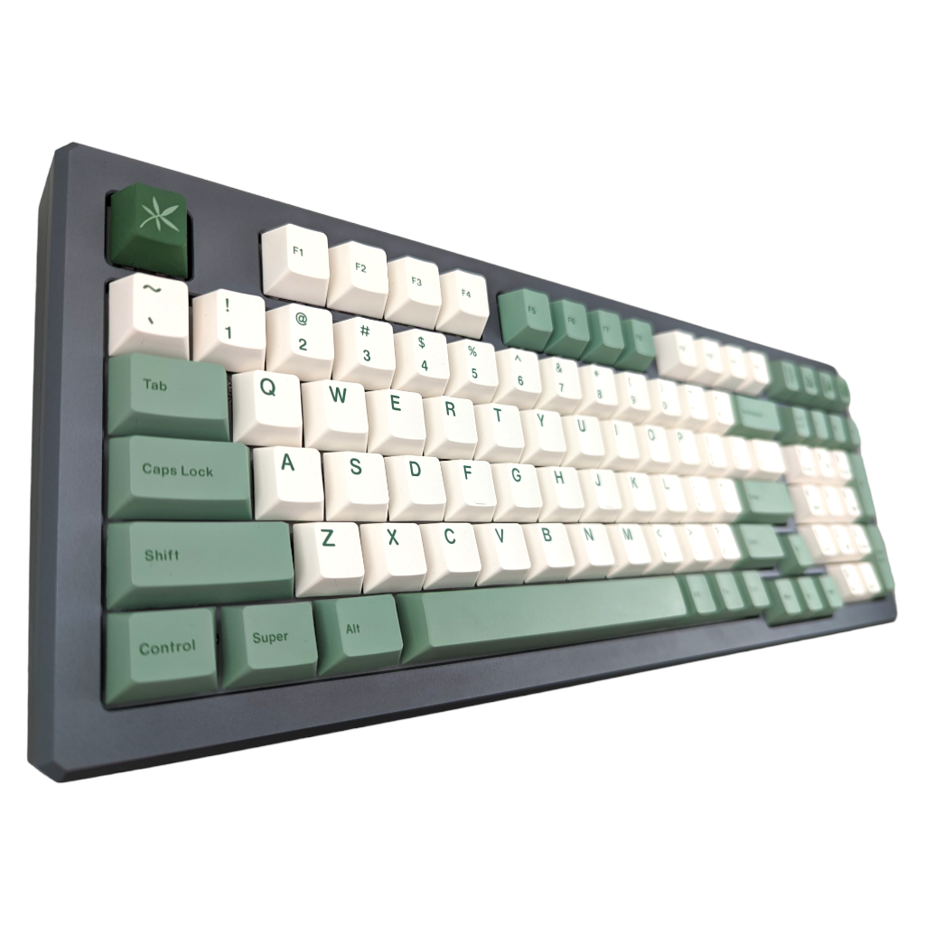 Bambu tk green cherry mx pbt keycap set thock king mechanical keyboard buy