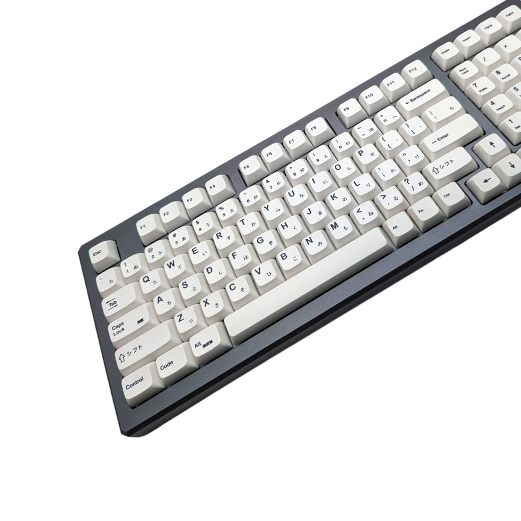 Black on White Japanese PBT XDA Keycap Set 135 pc for mechanical keyboards
