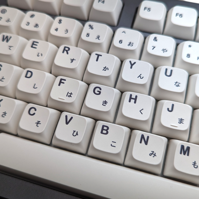 Black on White Japanese PBT XDA Keycap Set 135 pc for mechanical keyboards