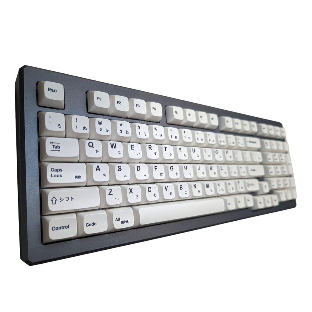 Black on White Japanese PBT XDA Keycap Set 135 pc for mechanical keyboards