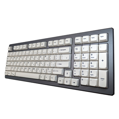 Black on White Japanese PBT XDA Keycap Set 135 pc for mechanical keyboards