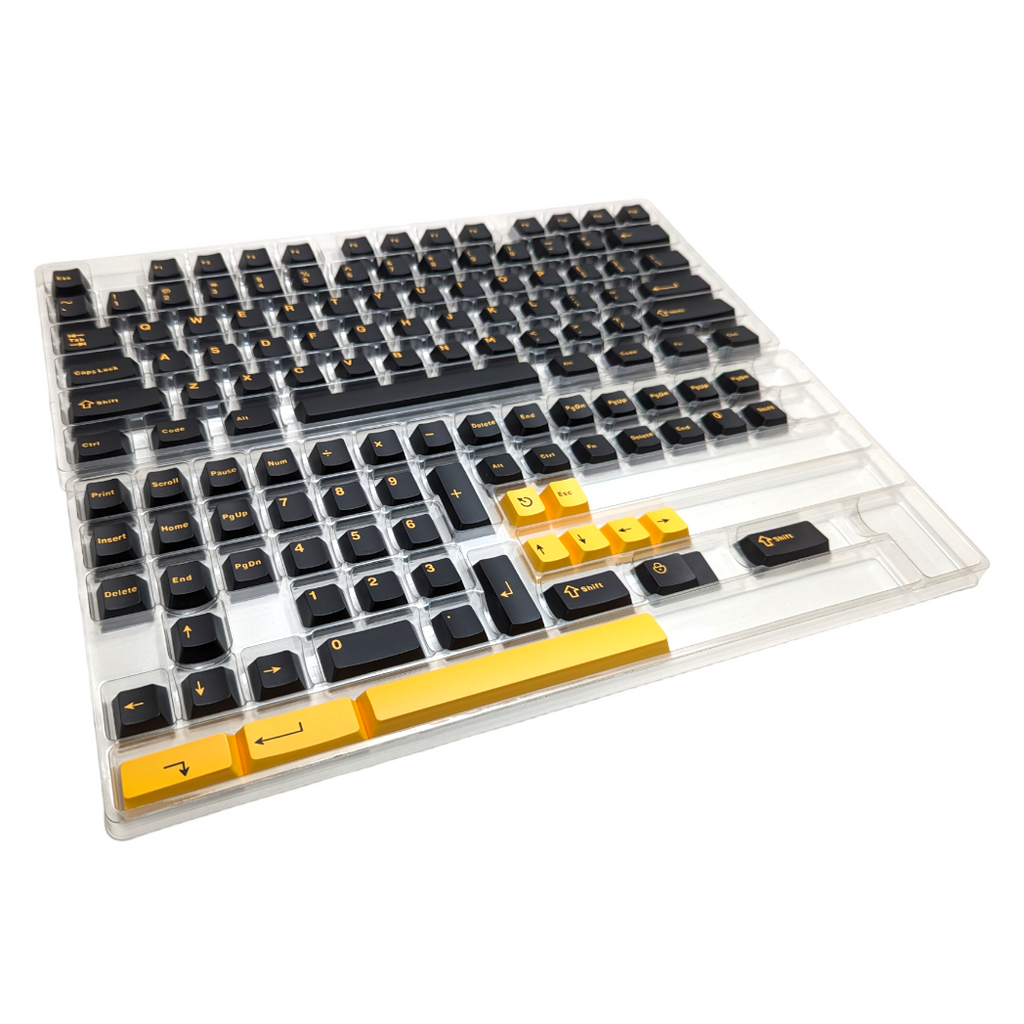 Bruce Lee Yellow on Black (TK-YOB) ABS Cherry MX Keycap Set 129 pcs for mechanical keyboard keyboards