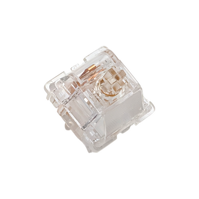 Durock Ice King Linear Switch with fully transparent nylon polymer housing and modified nylon long pole stem for custom mechanical keyboards