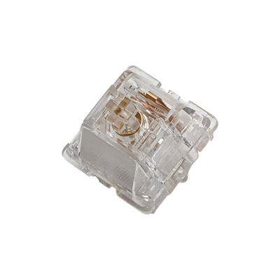 Durock Ice King Linear Switch with fully transparent nylon polymer housing and modified nylon long pole stem for custom mechanical keyboards