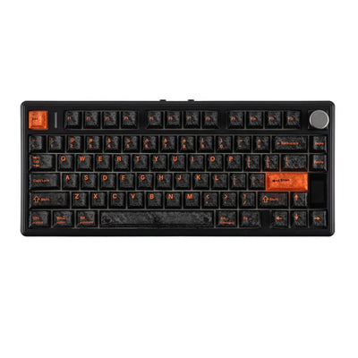 Epomaker TH80 V2 PRO 75% Wireless Mechanical Keyboard black carbon fiber keycaps with orange 