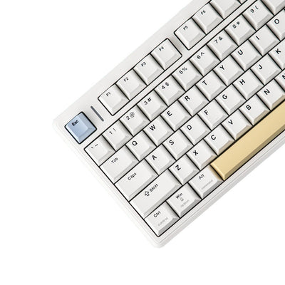 Epomaker TH80 V2 PRO 75% Wireless Mechanical Keyboard white up close shot of cherry keycaps