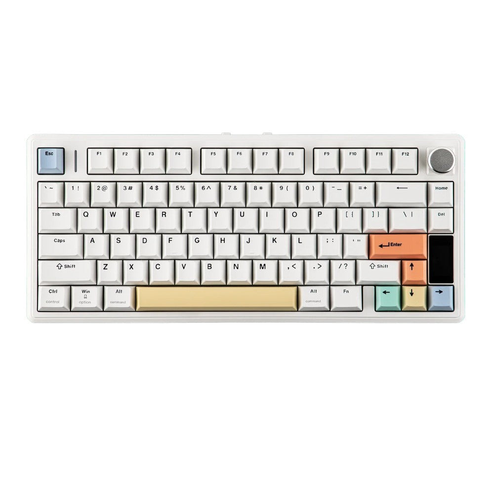 Epomaker TH80 V2 PRO 75% Wireless Mechanical Keyboard white with knob