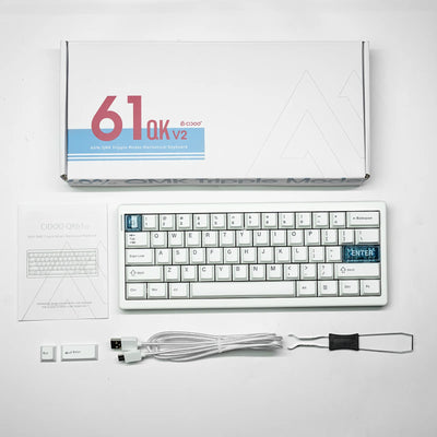 CIDOO QK61 V2 by EPOMAKER&nbsp; is a custom mechanical keyboard featuring a space-saving 60% compact layout whats iun the box