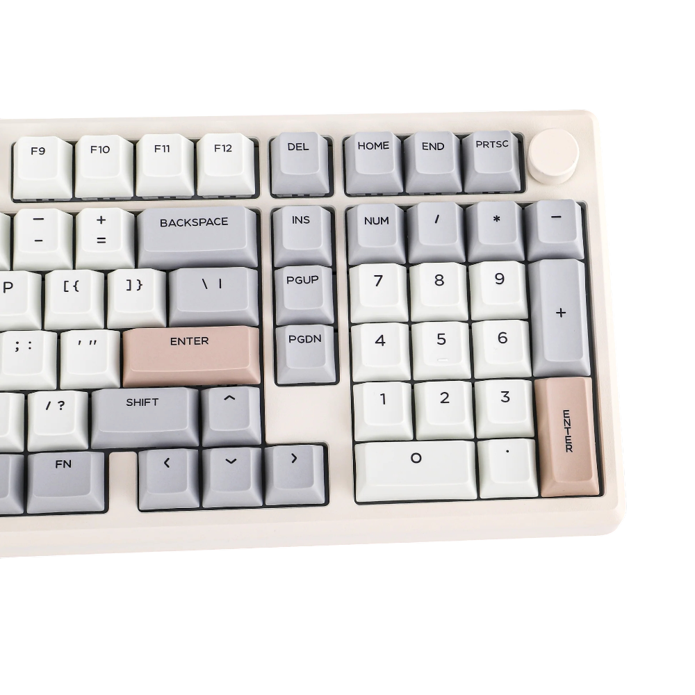 Epomaker galaxy 100 full sized compact  Mechanical keyboard with a beige frame wireless trimode with knob best online 