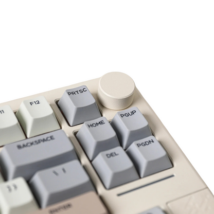 Epomaker galaxy 70 75% compact  Mechanical keyboard with a beige frame wireless trimode with knob