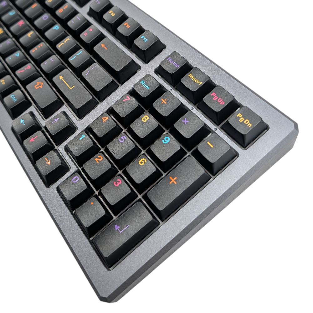 High-quality image of Cherry MX profile " Fiesta Burst " keycaps with festive aesthetic.