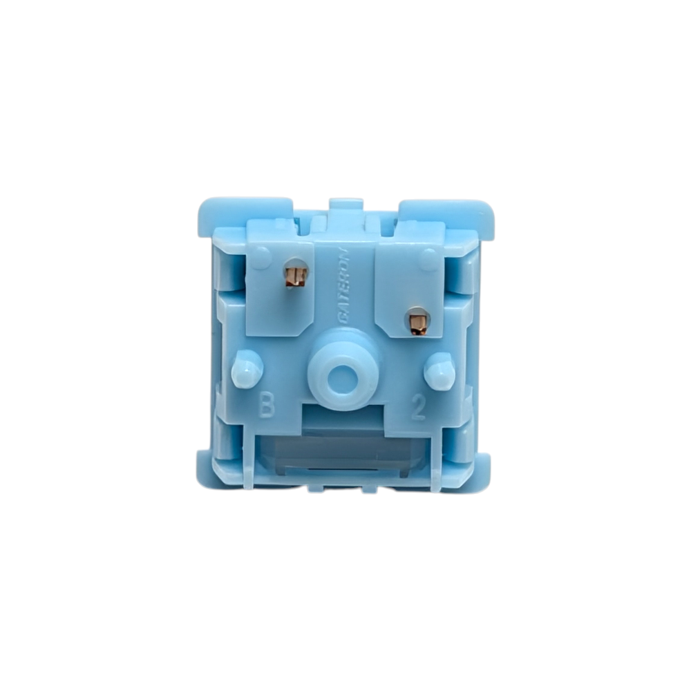 Premium Gateron Sea Salt Smoothie linear switches for custom keyboard modding, featuring blue full-POM construction and SMD LED compatibility for vibrant RGB setups