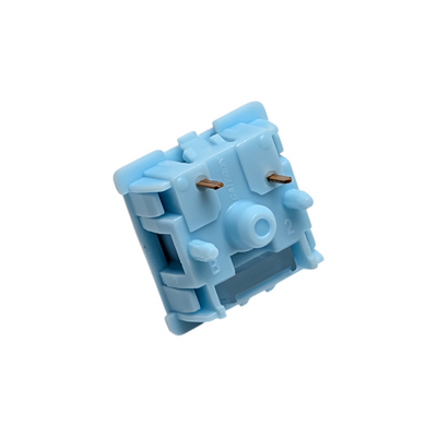 Upclose shot of Gateron Sea Salt Smoothie switches, known for their creamy sound profile and thocky bottom-out, ideal for premium linear keyboard builds