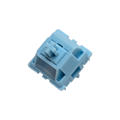 Gateron Sea Salt Smoothie linear switches for custom mechanical keyboards, 5-pin hotswap switches featuring a full POM housing and 48g actuation for a smooth typing experience.