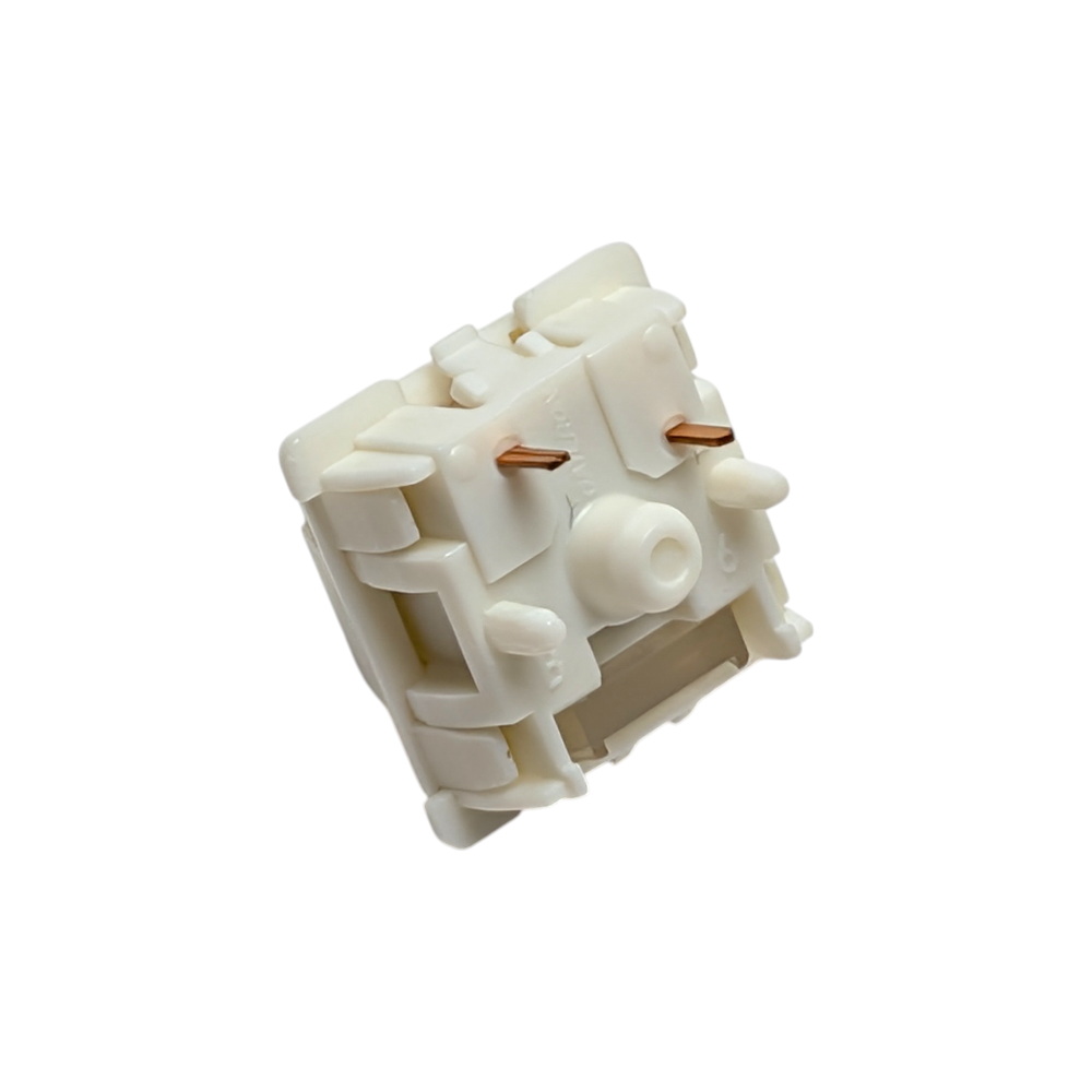 Close-up of factory-lubed Gateron Smoothie switches, an ultra-smooth linear switch ideal for premium custom keyboard builds