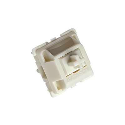 Pastel blue Gateron Smoothie linear switches showing the integrated LED light diffuser for enhanced RGB mechanical keyboard lighting