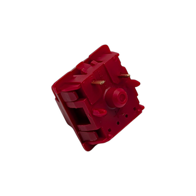 Macro back shot of Sillyworks Type R mechanical switches with a 22mm double-stage spring providing a 100% pure tactile typing experience and snappy return.