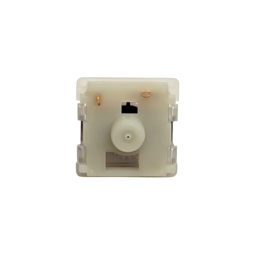 A single mechanical keyboard switch photographed from the front on a plain white background.