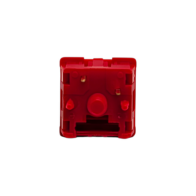 Macro shot of HMX TT Red 5-pin mechanical switches with KOS single-stage extended springs.