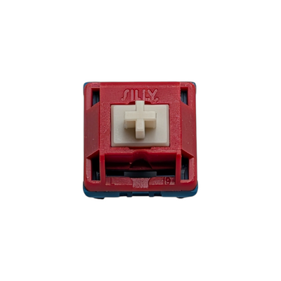 Professional macro view of Silliworks Sonja switches, a popular choice for hot-swap mechanical keyboards seeking a unique sound and feel.